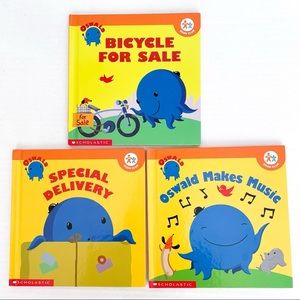 Lot of 3 Oswald Hard Cover Scholastic learning (Nick Jr. Book).